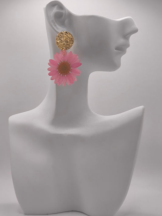 Boucles d'oreilles fleur de chrysanthème